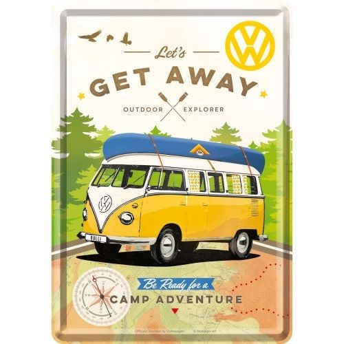 Nostalgic-Art VW Get Away Metal Card & envelope 10 x 14cm
