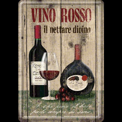 Nostalgic-Art Vino Rosso Metal Card 10 x 14cm