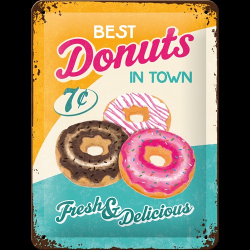Nostalgic-Art Donuts Small Metal Sign 15 x 20cm