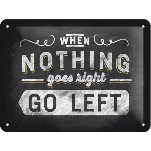 Nostalgic-Art Go Left Metal Sign – Vintage Wall Decor 15 x 20cm