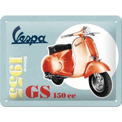 Nostalgic-Art Vespa GS 150 Since 1955 Metal Sign – Vintage Scooter Wall Decor 15 x 20cm