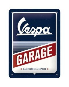 Nostalgic-Art Vespa Garage Metal Sign – Vintage Scooter Wall Decor 15 x 20cm
