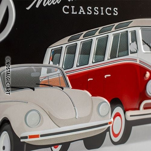 Nostalgic-Art VW Meet the Classics Metal Sign – Vintage Volkswagen Wall Decor 15 x 20cm