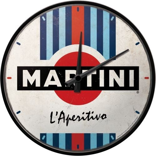 Nostalgic-Art Martini L'Aperitivo Racing Stripes Wall Clock 30cm
