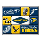 Nostalgic-Art Goodyear Logos 9pc Magnet