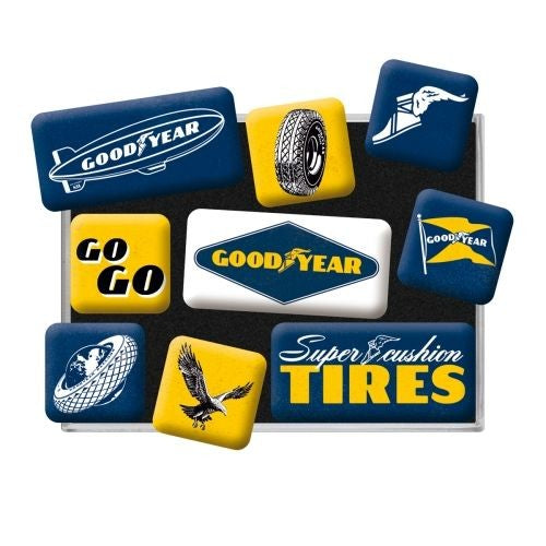Nostalgic-Art Goodyear Logos 9pc Magnet