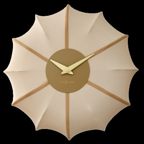 NeXtime Ultimo Champagne Fabric Wall Clock 50cm Silent