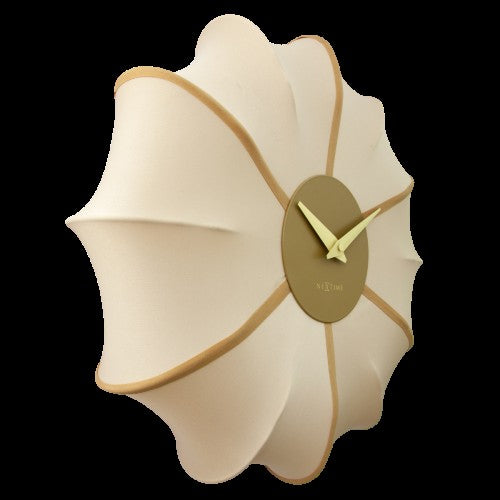 NeXtime Ultimo Champagne Fabric Wall Clock 50cm Silent