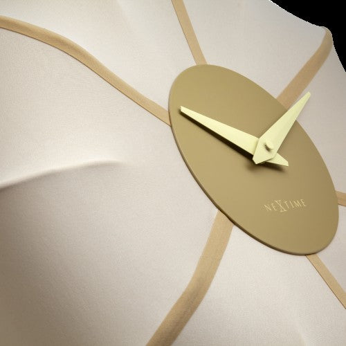 NeXtime Ultimo Champagne Fabric Wall Clock 50cm Silent