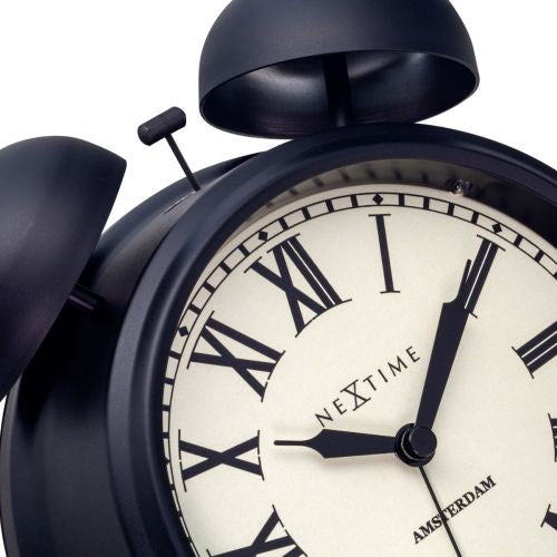 NeXtime Amsterdam Metal Alarm Clock – Black 15 x 21 x 7cm