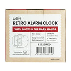 Leni Retro Alarm Clock – Red Vintage Style 9 x 11 x 6cm