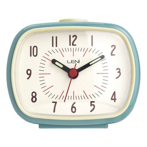 Leni Retro Alarm Clock – Smokey Blue Vintage Style 9 x 11 x 6cm