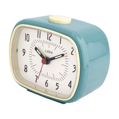 Leni Retro Alarm Clock – Smokey Blue Vintage Style 9 x 11 x 6cm