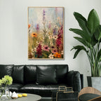 Flower Fields B – Brushed Canvas Print – Light Natural Frame