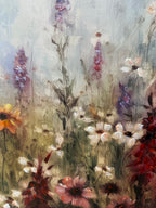 Flower Fields B – Brushed Canvas Print – Light Natural Frame