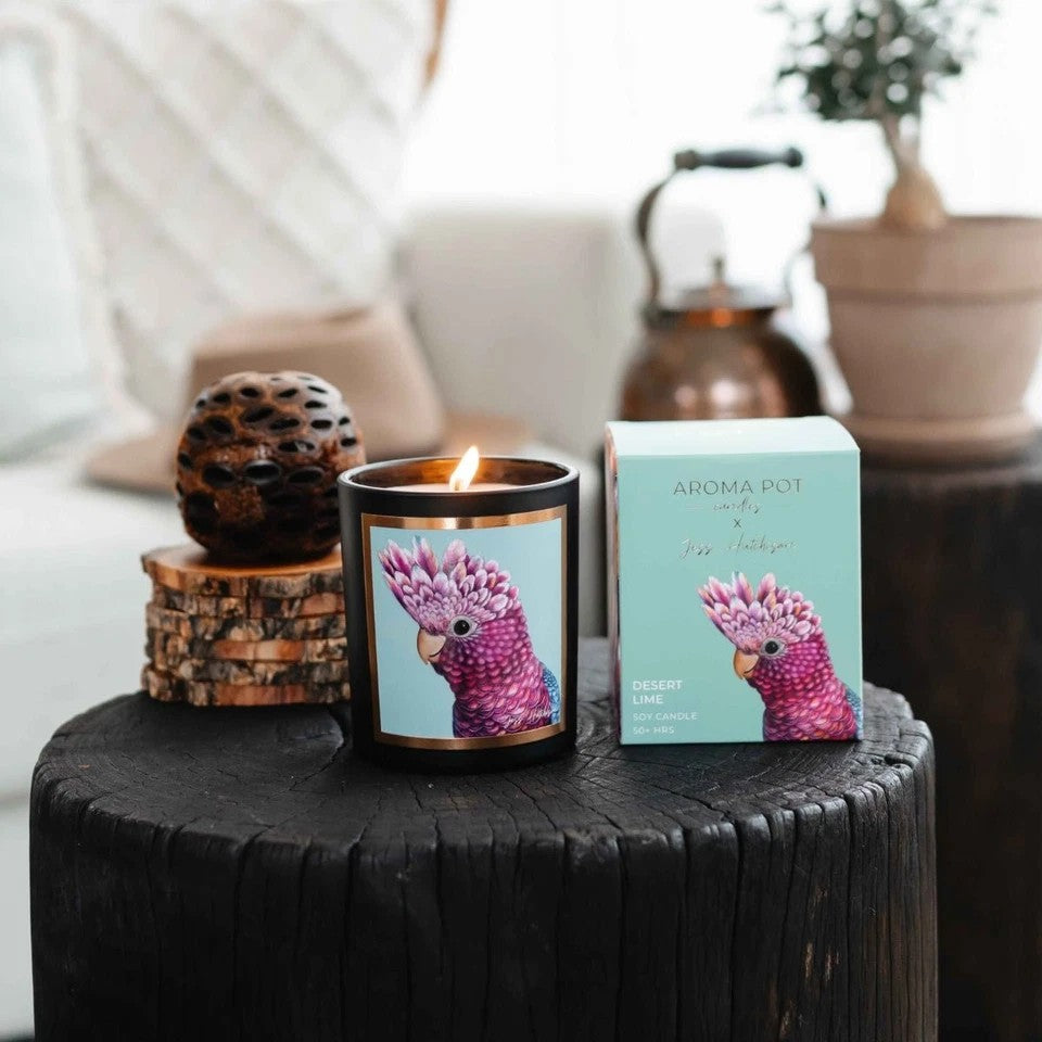 Desert Lime Soy Candle – Australian-Inspired Parrot Design