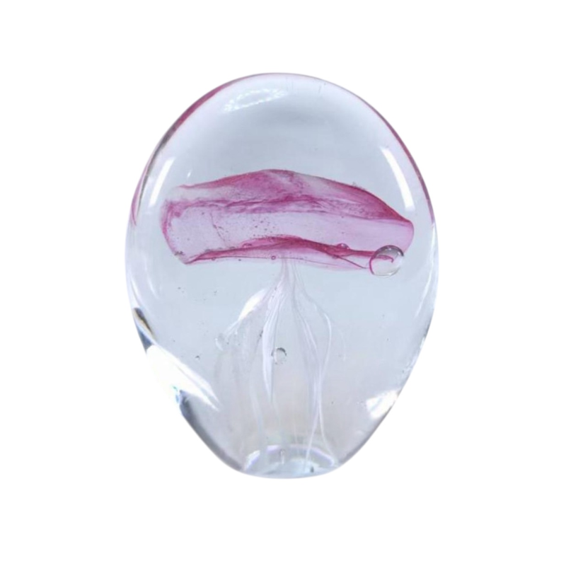 Art Glass Jellyfish Figurine – Small Hand-Blown Glass Sculpture