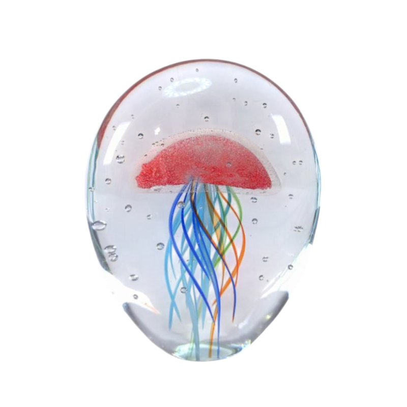 Art Glass Jellyfish Sculpture – Large Hand-Blown Ocean-Inspired Figurine