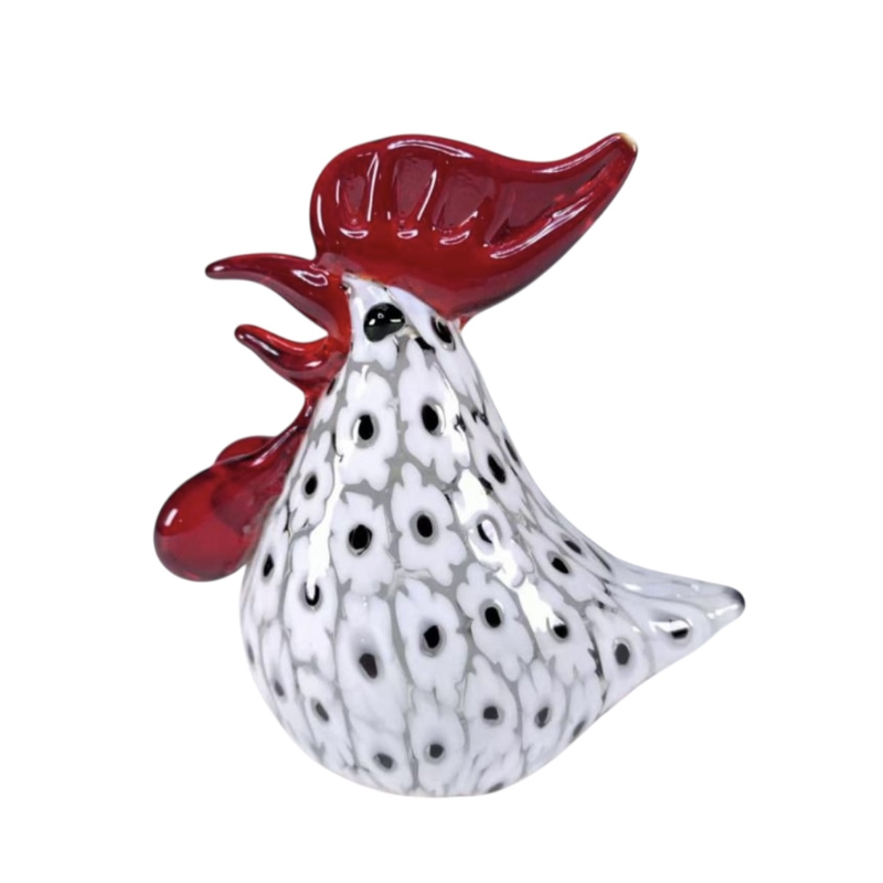 Art Glass Rooster Figurine – Hand-Blown Vibrant Sculpture