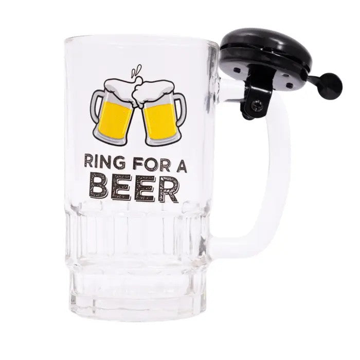 Out Of The Blue Beer Glass with Bell | Fun Gift for Dad 500ml