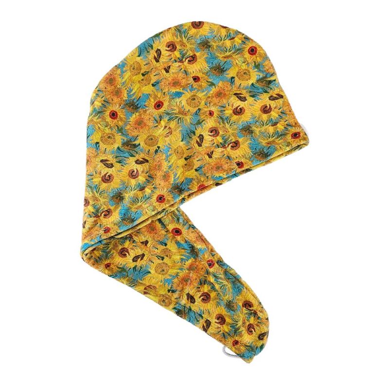 BLU-HEN Van Gogh – Sunflowers Microfiber Hair Wrap Towel