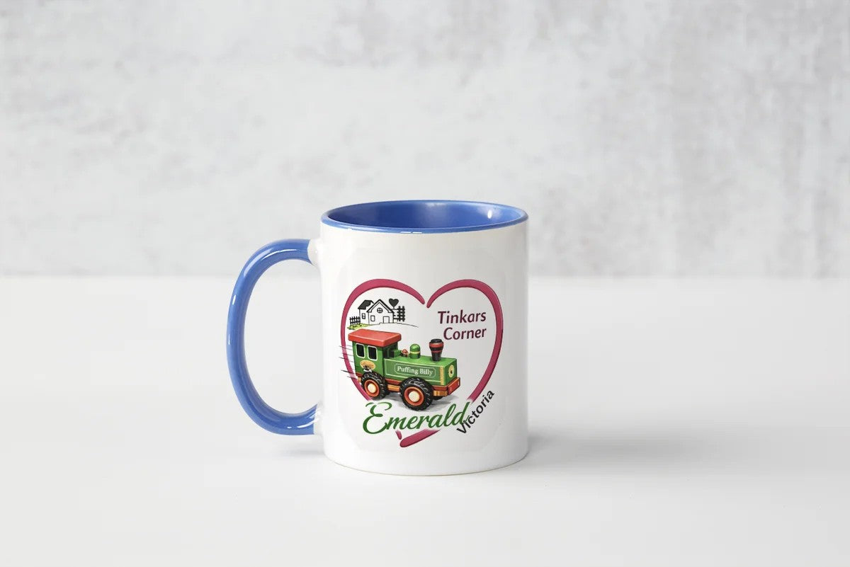 Tinkars Corner Blue Mug | Emerald Victoria Puffing Billy-Gif-325ml