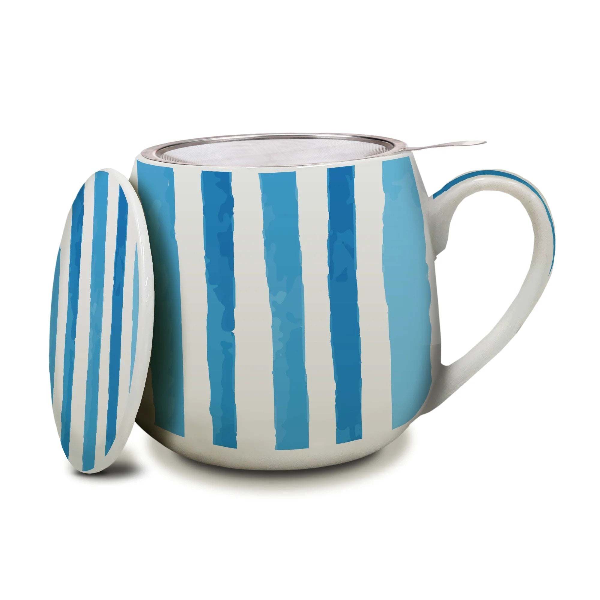 Tea Infuser Mug – Hampton Stripe Blü Hen