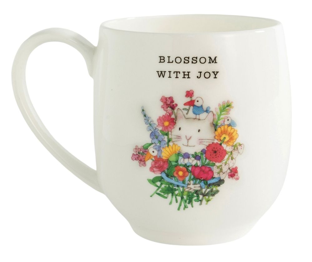 Twigseeds Fine Bone China Cup – “Blossom” (Feathered Philosophers, 310 mL)