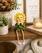 Sunflower Shelf Sitter – Resin Yellow Rock Home Decor