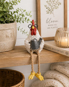 Rooster Shelf Sitter – Resin Yellow Rock Farmhouse Home Decor