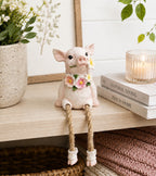 Pig Shelf Sitter – Resin Yellow Rock Farmhouse Home Decor