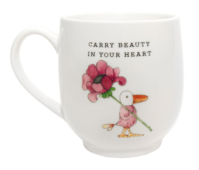Twigseeds Fine Bone China Cup – “Beauty” (Feathered Philosophers) 310 mL