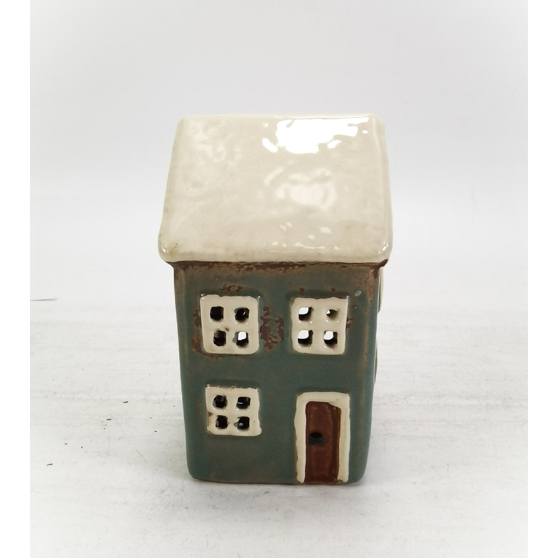 Ceramic Rural House Tealight Holder – Country Cottage Lantern