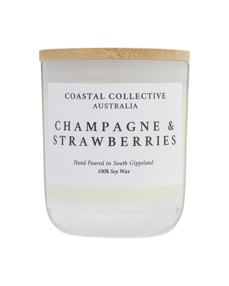 Champagne & Strawberries Jar Wax Candle – 200 g | Coastal Collective