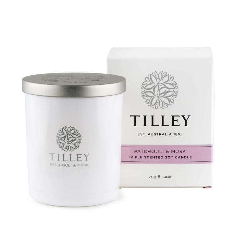 Tilley Patchouli & Musk Soy Candle – 240 g / 45-Hour Burn