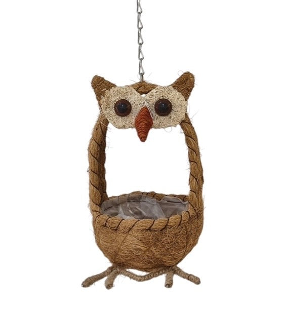 Hanging Owl Pot Holder – Coir Plant Holder