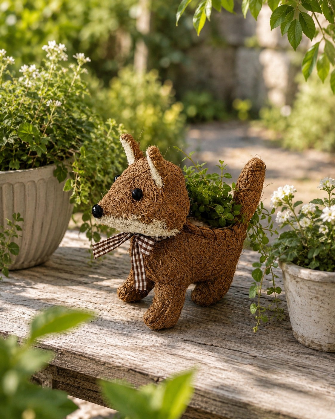 Fox Pot Holder – Coir Animal Plant Holder