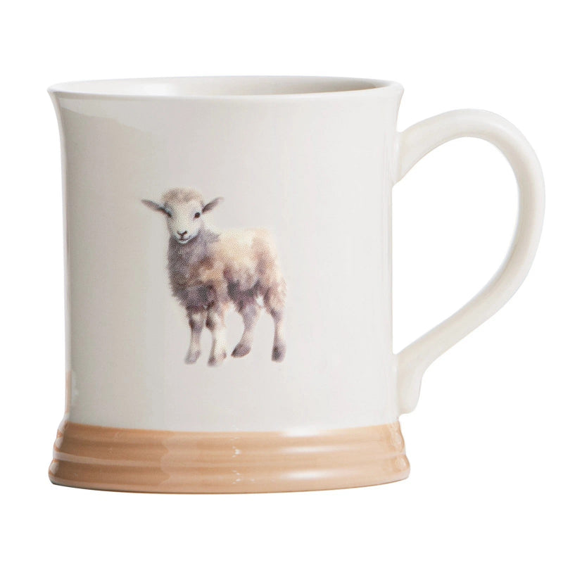 Farm Friends Sheep Mug – 430 mL Stoneware | Rustic Farm Animal Kitchenware