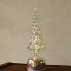 30cm Rotating LED Glass Christmas Tree – Pearl Effect