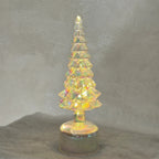 30cm Rotating LED Glass Christmas Tree – Pearl Effect