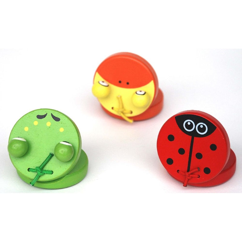 3-Style Wooden Castanets 12-Piece Set – Toddler Rhythm & Music Toy