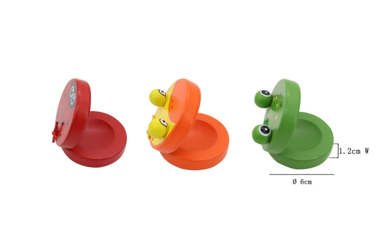 3-Style Wooden Castanets 12-Piece Set – Toddler Rhythm & Music Toy