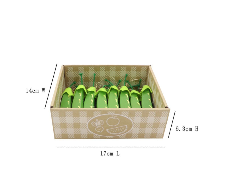 Box of green candles with dimensions labeled on a white background