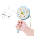 Wooden Bumble Bee & Butterfly Monkey Drum – Natural Wooden Musical Toy for Toddlers & Preschoolers