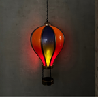 Hot Air Balloon Blue & Yellow Large Solar Lamp – Outdoor Decorative Light