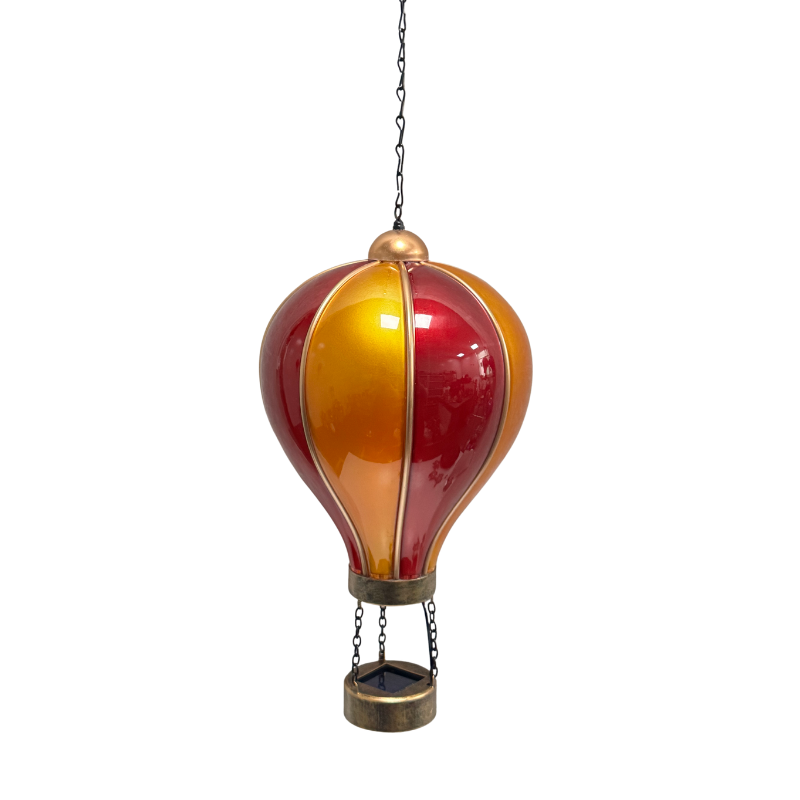 Hot Air Balloon Red & Yellow (Large) – Decorative Accent | Solar Lamp