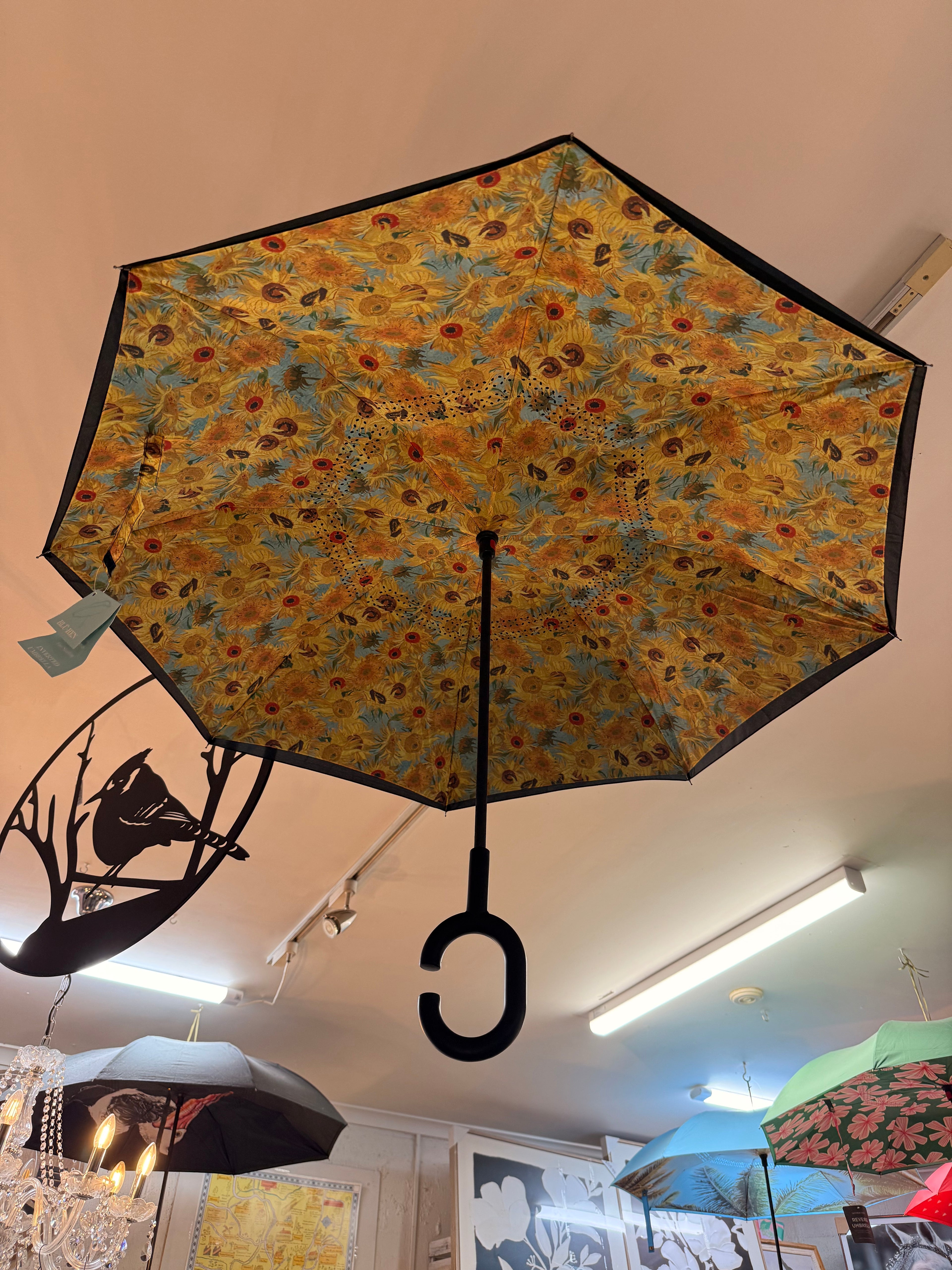 Blühen Van Gogh Sunflowers Reversible Umbrella | Reverse Closing Art Umbrella