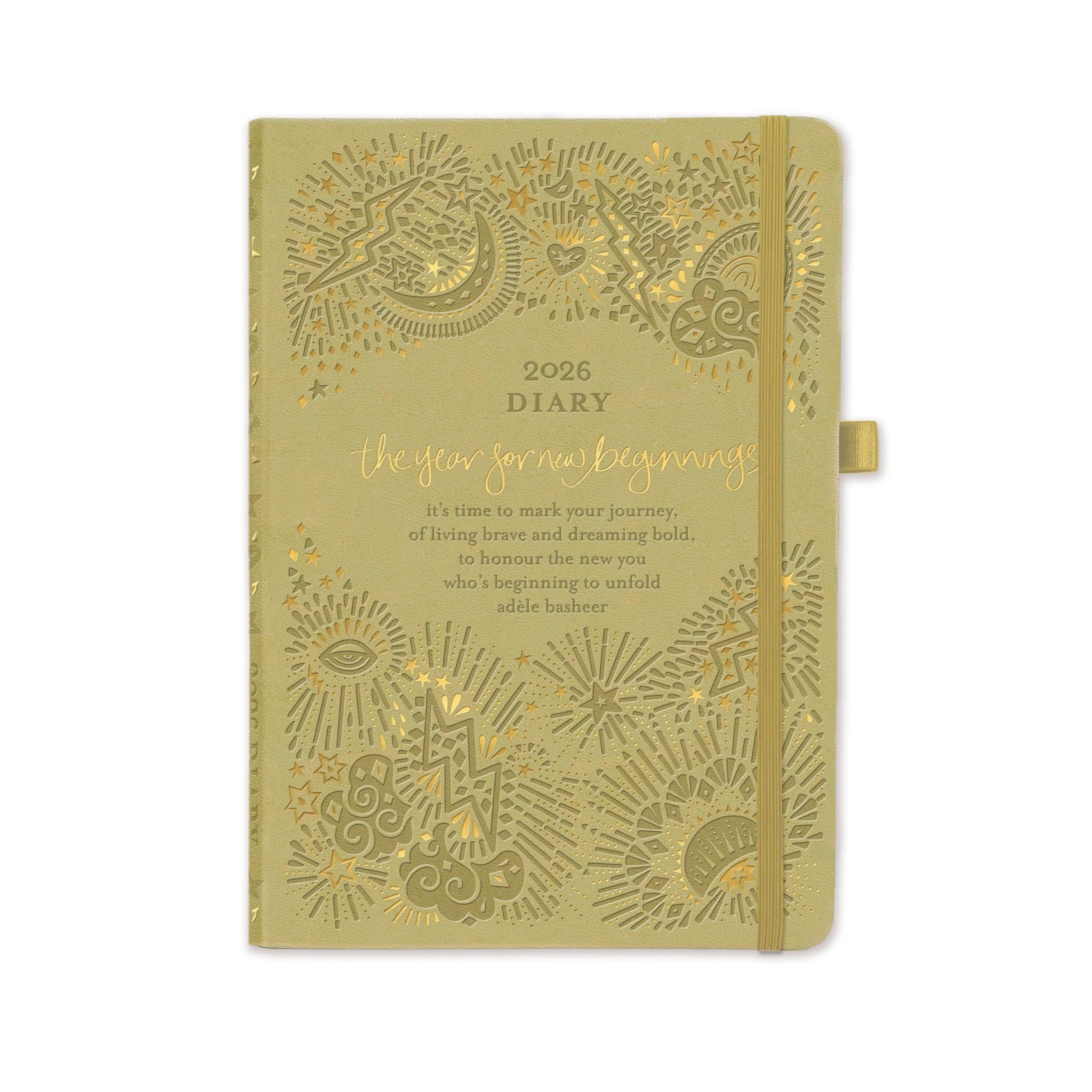 Intrinsic 2026 Diary Planner + Journal – Olivine Green (“Year for New Beginnings”)