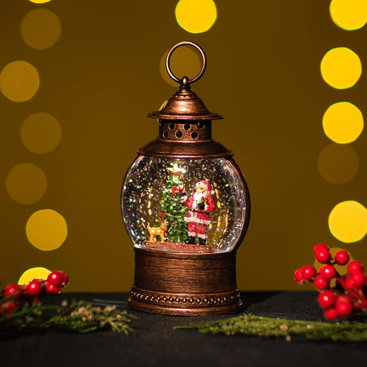 Snowing Petite Santa Globe – Christmas Decoration