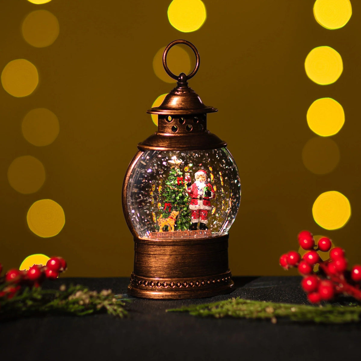 Snowing Petite Santa Globe – Christmas Decoration